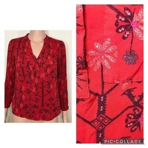 Anthropology maeve floral blouse size 2P